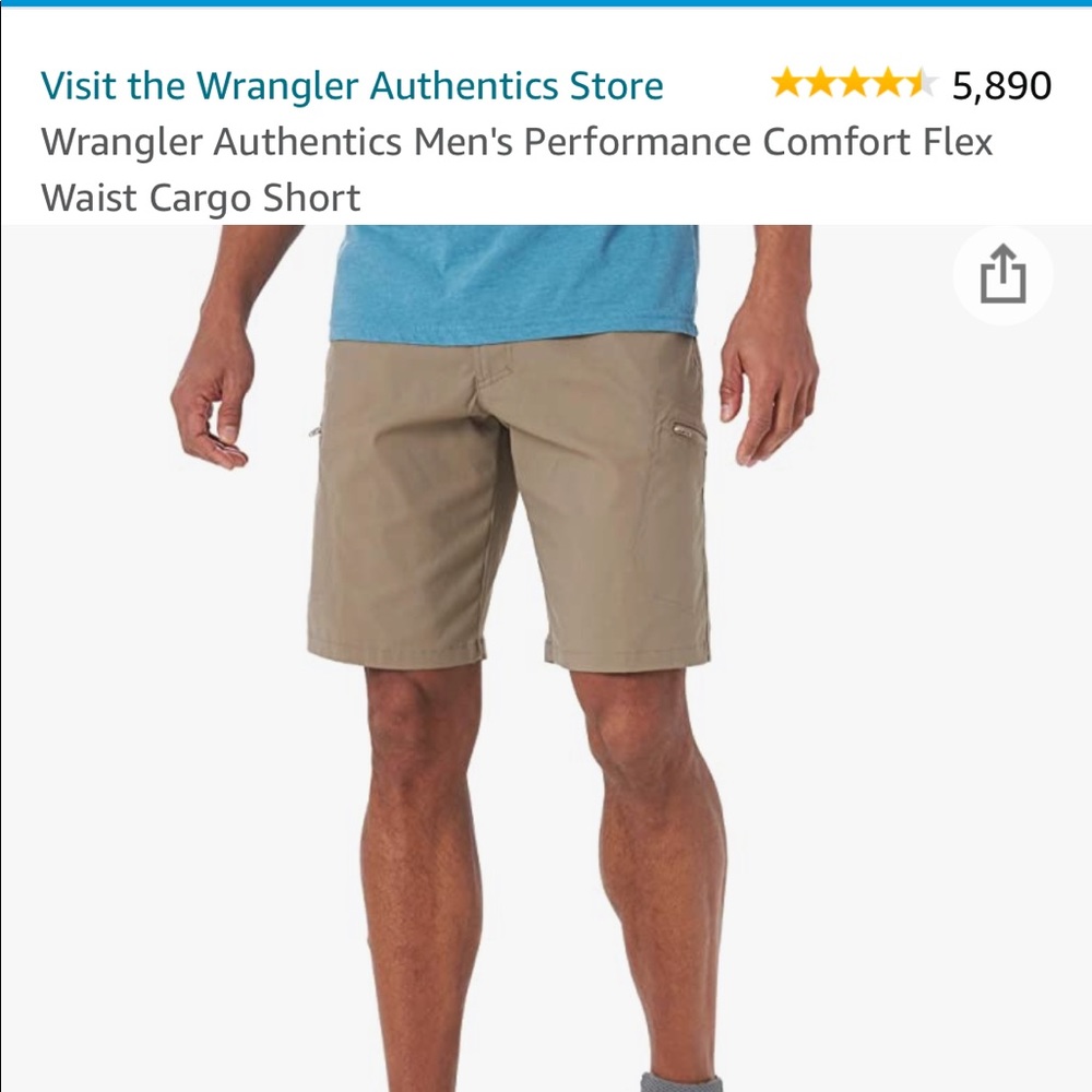 Wrangler men’s performance cargo shorts